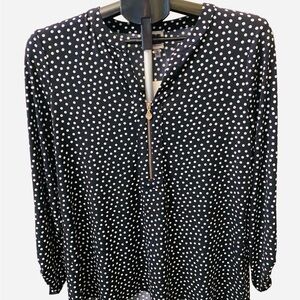 Anne Klein NWT Women’s Black and White Polka Dot Blouse